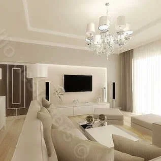 Architekt wnętrz intellio elegancki i prestiżowy salon jasna podłoga, białe meble wypoczynkowe