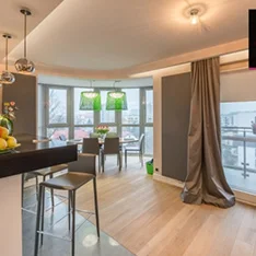 Jadalnia i salon - interior design Cracow apartaments