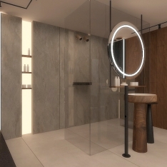 Projektowanie wnętrz łazienek, aranżacje łazienek, projekty pokoi kąpielowych Intellio 2023